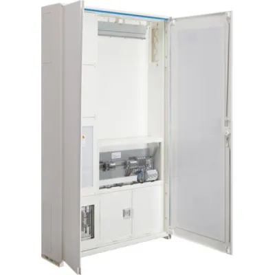 HAGER Wandler- und Messschrank FP93W10N | 3 Felder | 1400x800x205 mm | NH1 | APZ | 200A | IP44 | Aufputz | Stahl weiß