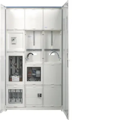 Hager Wandler- und Messschrank FP93W11N | Zählerwandlerschrank 1400x800x205 mm | 2ZF APZ NH2 | 200A | IP44 | weiß