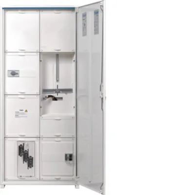 HAGER Wandler- und Messschrank FP82W5N | Zählerschrank 1 Zählerplatz | APZ | NH00 | IP44 | 1250x550x205 mm | weiß