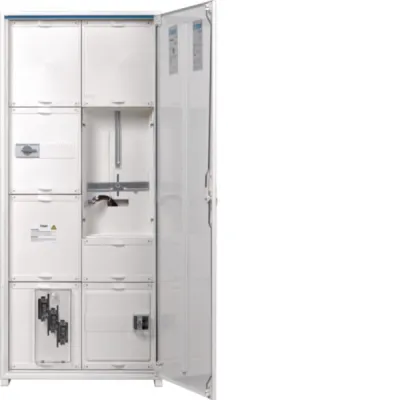 HAGER Wandler- und Messschrank FP82W5N | Zählerschrank 1 Zählerplatz | APZ | NH00 | IP44 | 1250x550x205 mm | weiß