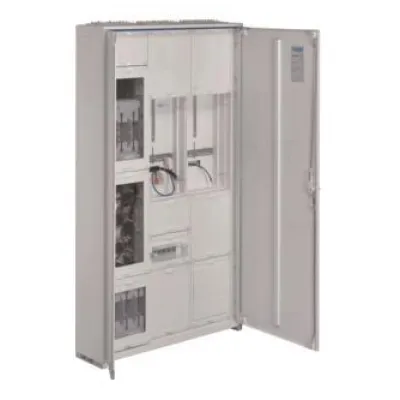 HAGER Wandler- und Messschrank FP93W7N | 1400x800x205 mm | 200A | NH2-Su | APZ | Aufputz | 3 Felder | IP44 | weiß