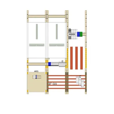 Hager Wandler- und Messfeld UF33WBW41 | 125A | 1 Zählerplatz | eHZ | 7 Reihen | 750x1050mm | weiß | RAL 9010