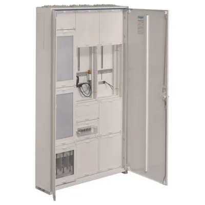 HAGER Wandler- und Messschrank FP93W6N | Wandlerschrank 1400x800x205 mm IP44 SKII | 3 Felder | 200A | Aufputz | weiß