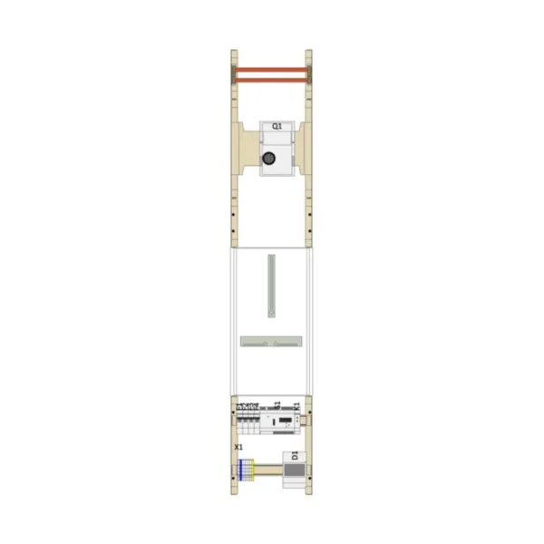 HAGER Wandlerfeld UF51WPV1 | 100A Komplettfeld | MCCB 125A Motorantrieb | 1 Zählerplatz | 1350x250x160mm | weiß