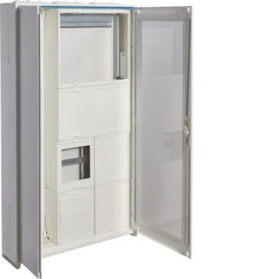 HAGER Wandlermessschrank FP93W15N-L | 1-stöckig | 3 Felder | Aufputz | 200A | IP44 | Stahl | Weiß | 800x1400x205mm
