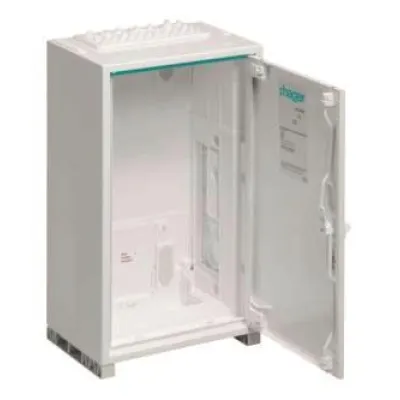 Hager Wandschrank FP31SN2 | Aufputz-Stahlgehäuse IP44 | 500x300x205mm | 3 Reihen | 36 Module | RAL9010 Weiß