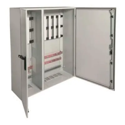 Hager Wandschrank FT84G7 | Mehrfach-Netzanschlussschrank | IP54 | 3 Felder | 1250x1050x350 mm | Stahl grau RAL 7035
