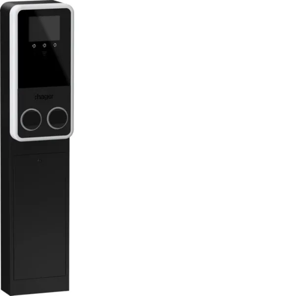 Hager Ladestation witty park 2 XVG222S | 2x22kW Typ 2 | freistehend | 3-phasig | RFID | OCPP 1.6 | IP55 | Aluminium