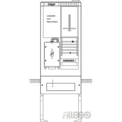 Hager Zähleranschlusssäule 1ZP + 1LP, 2-feldig ZAS175MH1