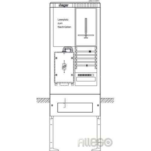 Bild: Hager Zähleranschlusssäule 1ZP + 1LP, 2-feldig ZAS175MH1