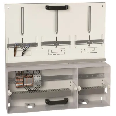 Hager Zählerwechselplatte U13ZWP3 | Größe 3 | 750x750mm | 2/3 VNB 1/3 Kundenteil | mit Prüfklemme | Reinweiß