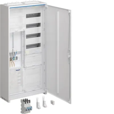 Hager Komplettschrank ZB323Q16EN | Zählerschrank 3-phasig | 1 Zählerplatz | 2 Felder | IP44 | 1100x550x205 mm | weiß