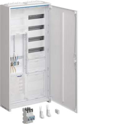 Hager Komplettschrank ZB323Q16EN | Zählerschrank 3-phasig | 1 Zählerplatz | 2 Felder | IP44 | 1100x550x205 mm | weiß