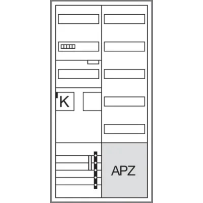 Hager Komplettschrank ZB32SEA15 | Zählerschrank 1ZP BKE-I OKK APZ VT5 | 2-feldrig | H=1100mm | IP44 | 5-polig | Weiß