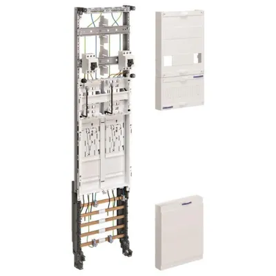 Hager Komplettfeld ZH3EH22 | Zählerschrank 2 Zählerplätze | 1-feldrig | Höhe 1050mm | 5-polige Sammelschiene | Weiß