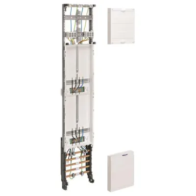 Hager Zählerschrank ZH53Q3N | 2 Zählerplätze | 1-feldrig | 2-stöckig | 1350x250mm | 5-polig | RAL 9010