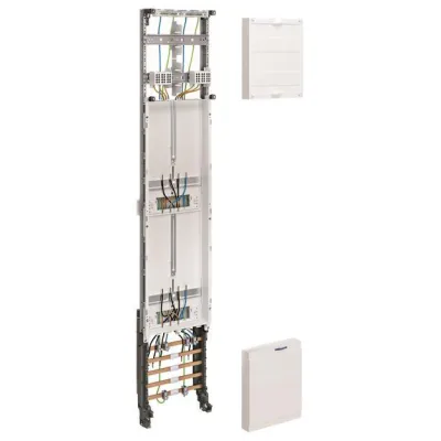 Hager Komplettfeld ZH53X3 | Zählerschrank 2-stöckig 2 Zählerplätze | 1350x250mm | Sammelschiene 5-polig | weiß