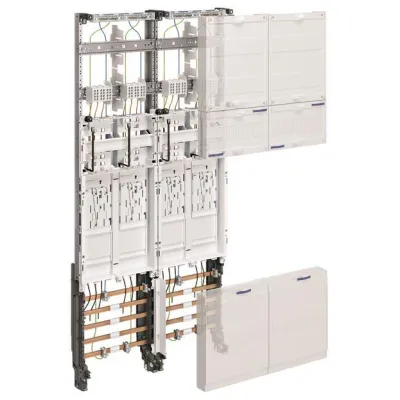 Hager ZK3EL24N Zählerschrank | 4 Zähler | eHZ | 2-feldrig | BKE-I | OKK | H1050mm | Stahlblech | RAL9010