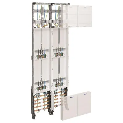 Hager Komplettfeld Zählerschrank ZK53Q7N | 4 Zählerplätze | 2-feldrig | 3-Punkt | 1350x500mm | 5-polig | RAL 9010