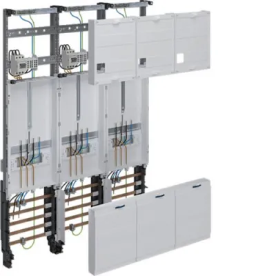 Hager Komplettfeld ZL33X4T | Zählerkomplettfeld 3ZP 3-feldig | 1050x750x122mm | 5-phasig | RAL 9010 weiß