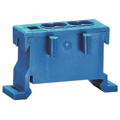 Hager Klemme Volta VZ455 | Zusatz N-Klemme | Hutschienenmontage | 1-polig | 4 Klemmstellen | 63A | blau