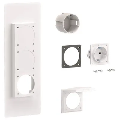 Hager Steckdosenflansch ZY01SD | 1x Schuko | IP44 | für Zählerschrank | Kunststoff | weiß