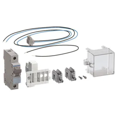 Hager Bestückungspaket ZY5N1LS | Spannungsversorgung RfZ | Bauhöhe 1400mm | LS-Schalter 6A | Zubehör für Sammelschienen