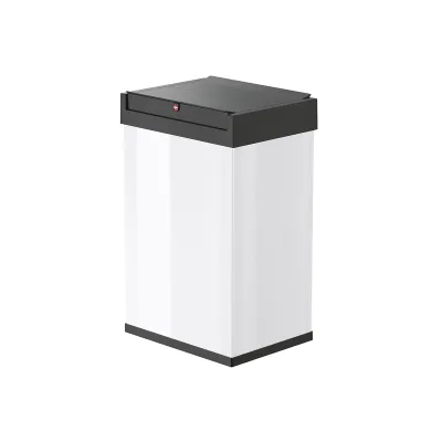 HAILO Abfalleimer Big-Box Swing L 35l | Schwingdeckel | Stahlblech/Kunststoff | Müllbeutel-Klemmrahmen | Weiß