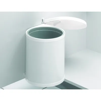 Hailo Einbau-Abfallsammler Compact-Box M 15L | Deckel-Lift | weiß | Stahlblech | für 40 cm Unterschränke