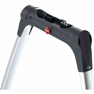 Hailo Klapptritt TopLine K100 4302-301 | 2 Stufen | Aluminium Trittleiter | Soft-Grip-Sohle | bis 150 kg | Ablageschale