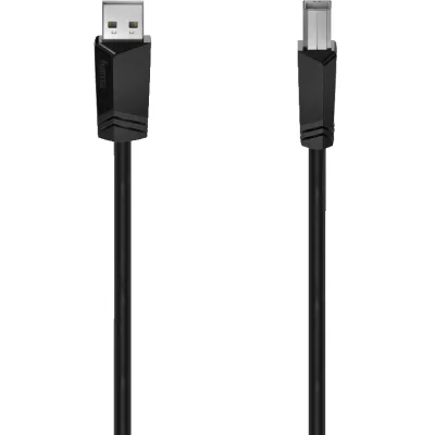 Hama USB-Kabel 00200604 | USB 2.0 auf USB-B | 5 m | 480 Mbit/s | doppelt geschirmt | schwarz
