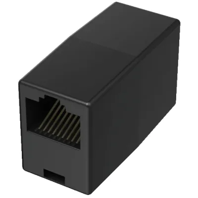 Hama Modular-Adapter 00201129 | RJ45 Kupplung 8p8c zu 8p8c | vergoldete Kontakte | ISDN Verlängerung | Weiß