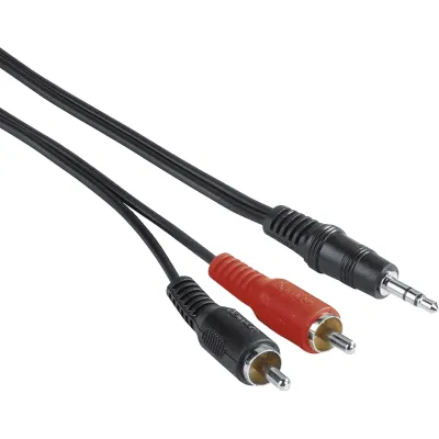 Hama Audio-Kabel 00205106 | 3,5mm Klinke auf 2x Cinch | Stereo Verbindungskabel | 2m | Schwarz