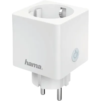 Hama WLAN-Steckdose Mini 176575 | WiFi Steckdose mit Verbrauchsmessung | 16A 3680W | Alexa Google Sprachsteuerung | weiß
