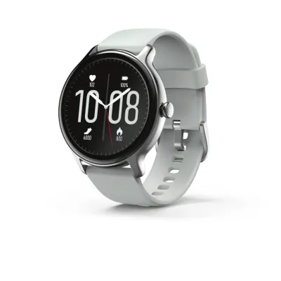Hama Smartwatch Fit Watch 4910 178609 | Fitness-Uhr Damen | IP68 wasserdicht | Blutsauerstoff Herzfrequenz | Silber