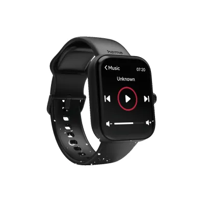Hama Smartwatch 5000 | Fitnessuhr mit Blutsauerstoff, Herzfrequenz, Telefonfunktion | IP68 | Schwarz
