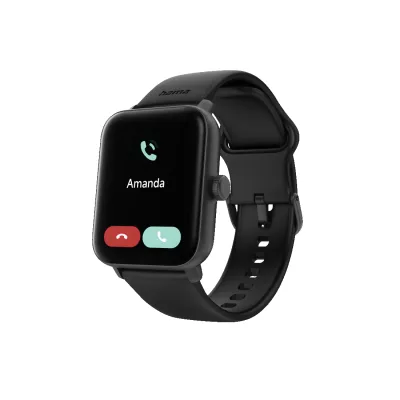 Hama Smartwatch 6010 | 1,65" Farb-Touch | GPS | Telefonfunktion | IP68 | Schlaftracker | 100 Sportmodi | Schwarz