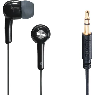 Hama In-Ear Kopfhörer 184131 | Stereo Ohrhörer | kabelgebunden | 3,5mm Klinke | 1,2m Kabel | Schwarz