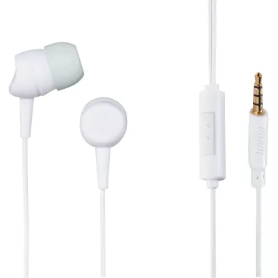 Hama In-Ear-Kopfhörer 184140 Kooky | Stereo Headset mit Mikrofon | kabelgebunden 3,5mm Klinke | Weiß