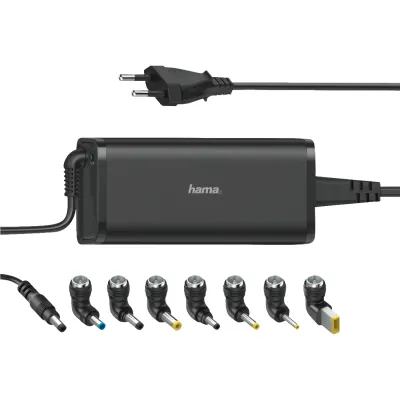 Hama Universal-Notebook-Netzteil 200003 | 90W | 15-19V | Laptop Netzteil | 8 Adapter | weltweit einsetzbar | Schwarz