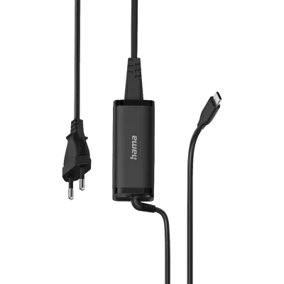 Hama Notebook-Netzteil 200023 | USB-C Universal Ladegerät GaN Power Delivery 65W | 5-20V | Schwarz