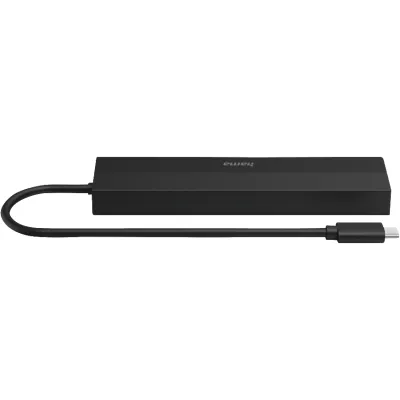 Hama USB-C-Hub 200144 | Multiport Adapter 6 Ports | 3x USB-A 3.2 | USB-C Power Delivery | HDMI | LAN | Schwarz