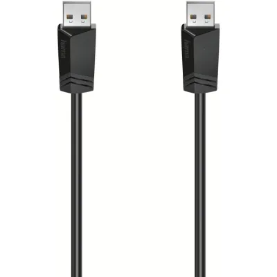 HAMA USB-Kabel A-A 200601 | USB 2.0 | 1,5m | 480 Mbit/s | doppelt geschirmt | beidseitig USB-A Stecker | schwarz
