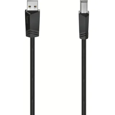 Hama USB-Kabel 00200602 | USB 2.0 | 1,5 m | USB-A auf USB-B | 480 Mbit/s | doppelt geschirmt | schwarz