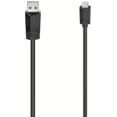HAMA Micro-USB-Kabel 200608 | USB 2.0 Verbindungskabel | 1,5 m | 480 Mbit/s | doppelt geschirmt | Schwarz