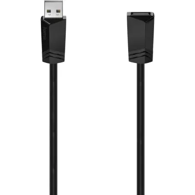 Hama USB-Verlängerungskabel 200621 | USB-A Stecker auf Kupplung | 5m | USB 2.0 | doppelt geschirmt | schwarz