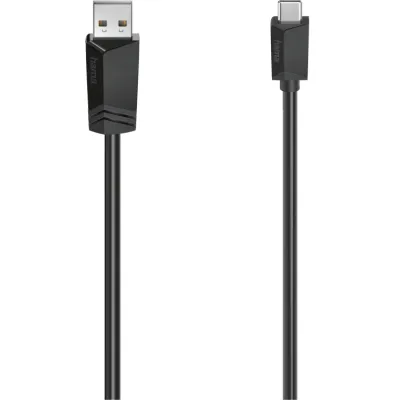 HAMA USB-C Kabel 200632 | USB-A auf USB-C | 1,5 m | 480 Mbit/s | doppelt geschirmt | schwarz