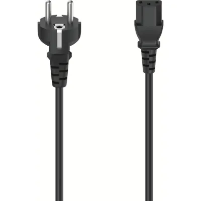 Hama Netzkabel 00200737 | Kaltgerätezuleitung 1,5 m | 3-polig | Schutzkontakt-Stecker | Schwarz