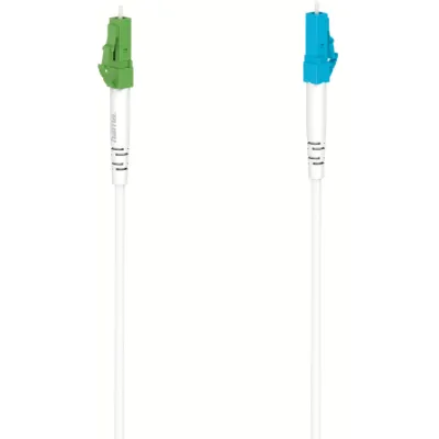 Hama Glasfaserkabel 200743 | LC/APC auf LC/UPC | 5m | LWL Netzwerkkabel | 10 Gbit/s | LSZH | Weiß