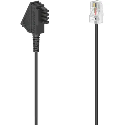 Hama DSL-Kabel 201113 | TAE-F auf RJ45 8p2c | 6m Länge | Kupfer-Innenleiter | schwarz